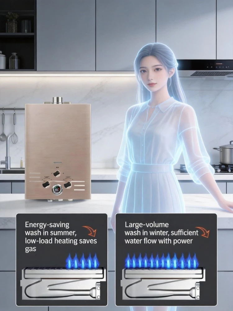 Low Water Pressure Forced Exhaust Gas Water Heater Natural Gas LPG Indoor Balanced
