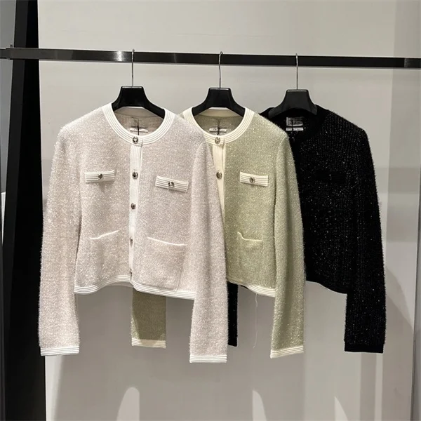 

Потрясающий вязаный шерстяной открытый кардиган круглого цвета Ne Elastic Color Blo корейский длинный светящийся женский вязаный свитер