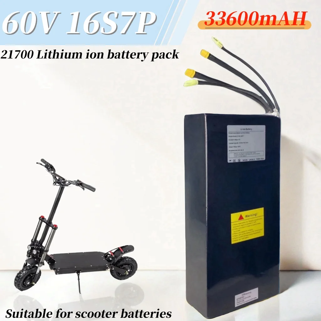 

BMS 60V 33.6Ah 21700 lithium rechargeable battery pack, suitable for electric bicycles, dual wheel drive scooters