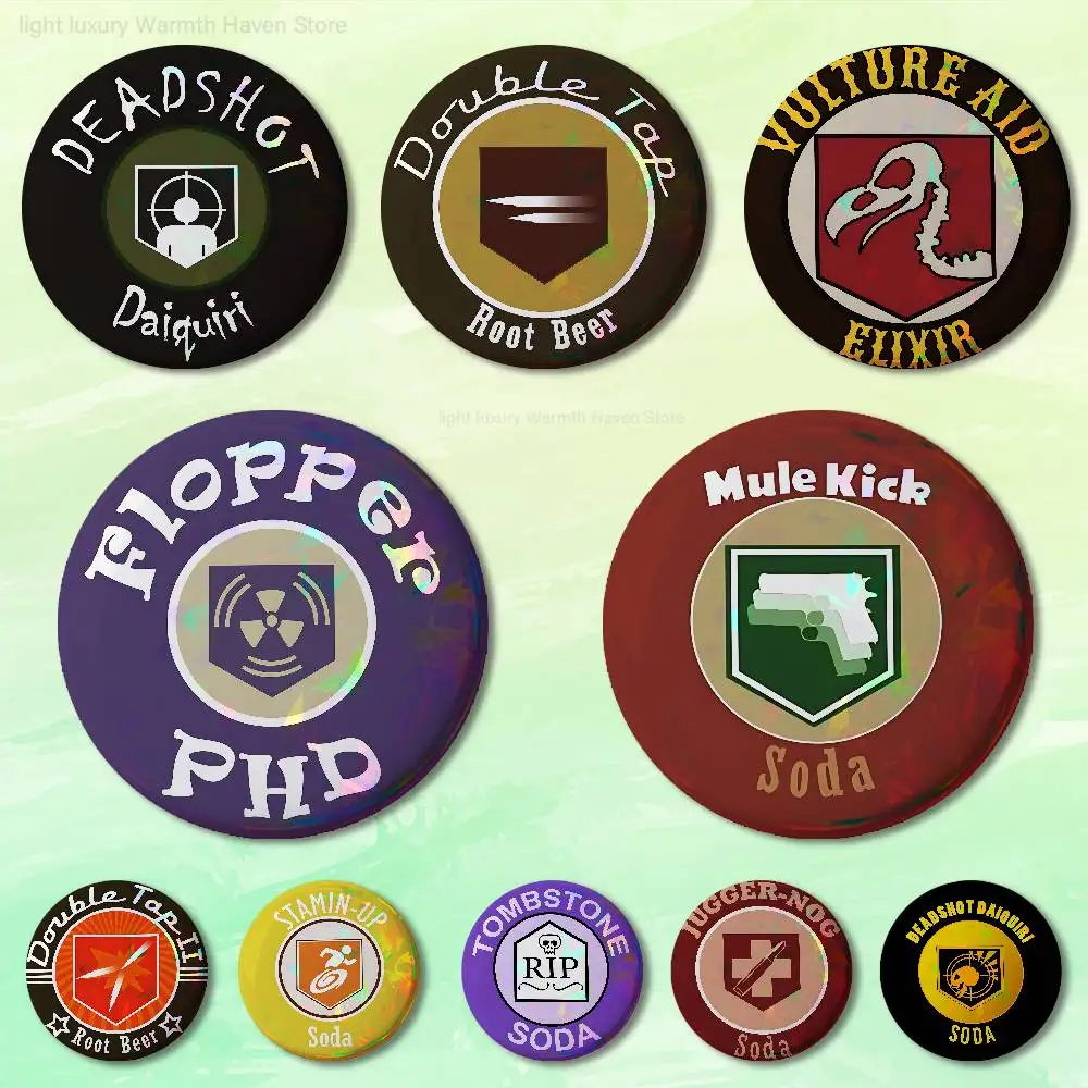 J-Juggernog Revive Speed Soda Logo Enamel Pin Tinplate Round Brooch Nijigen Otaku Culture Badges 58mm 44mm 32mm 75mm 25mm