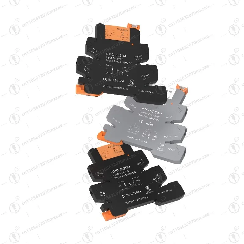 DIN Rail Mount, Miniature SSR Relay Base 8A 6-24VDC/250VAC 4000VAC Isolated CE/RoHS Certified