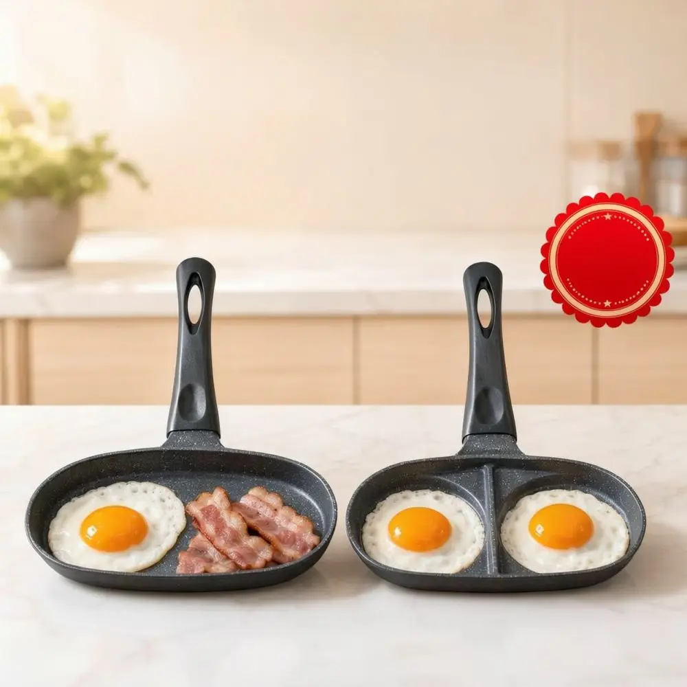 Nonstick Frying Pan Double Compartment Skillet Egg Pancake Maker Kitchen Cookware Compatible Induction Gas Stove Top Heat