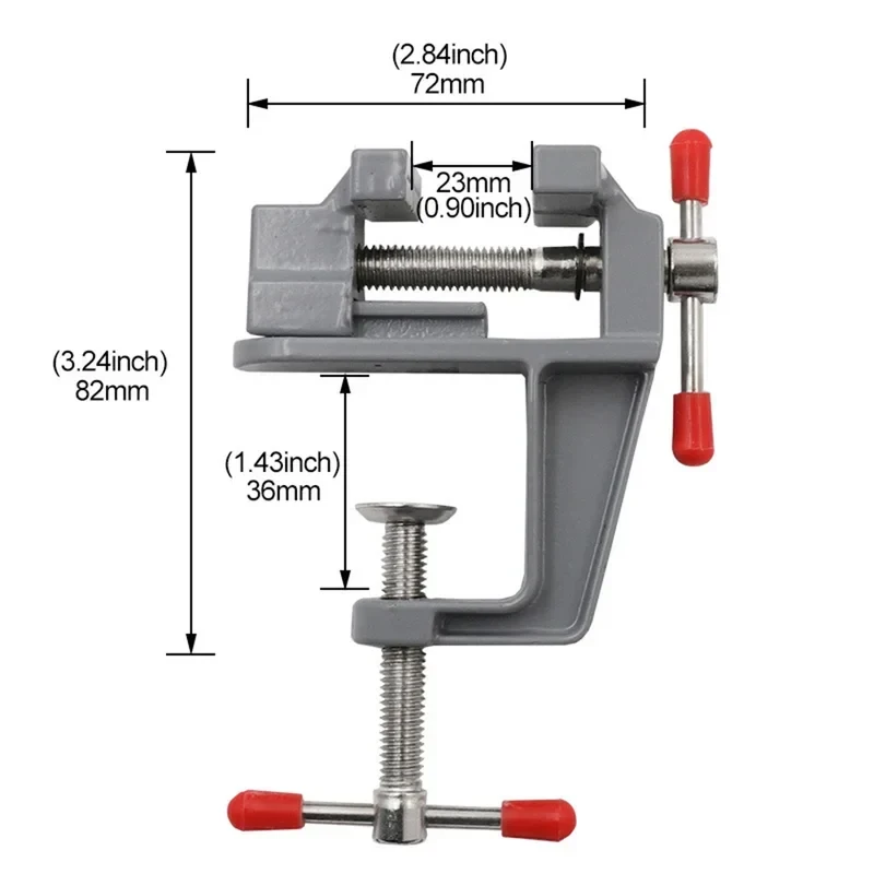 Mini Bench Vise Muliti-Funcational 3.5" Aluminum Miniature Small Jewelers Hobby Clamp On Table Flat Pliers Tool Vice