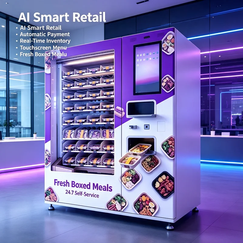 Hot Food Vending Machine Self-Service Hot Meal Kiosk Smart Dispensing Equipment Commercial Catering for Office Workshop Store