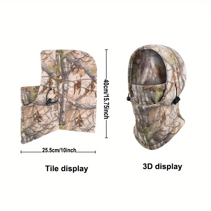 4 styles Thicken Winter Warm Fleece Camouflage Cap Trekking Riding Ski Hunting Thermal Hat Wind-proof Mask