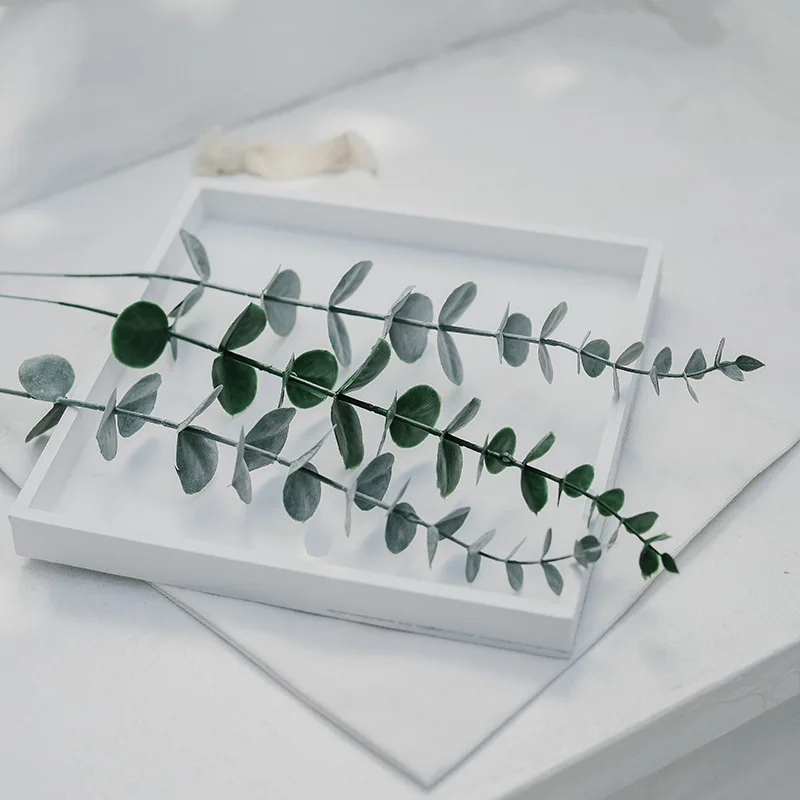 Ins simulazione eucalipto puntelli foto ornamenti ornamenti posa cibo fotografia tiro sfondo decorazione panno