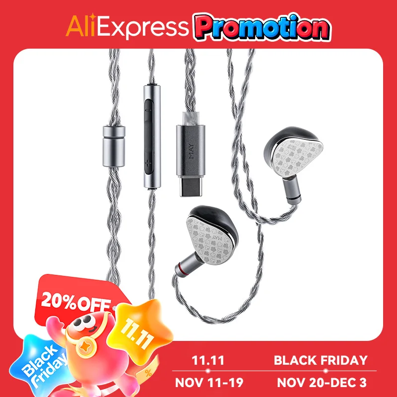 سماعات MOONDROP مع كابل قابل للتبديل ، تفاعلية ، ديناميكية ، سائق مستوي ، شاشة هجينة ،