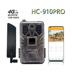 HC910PRO 2K 30fps Video APP Hunting Trail Camera Outdoor Cloud Service 4G 30MP Live Stream Media Wild Night Vision Photo Traps