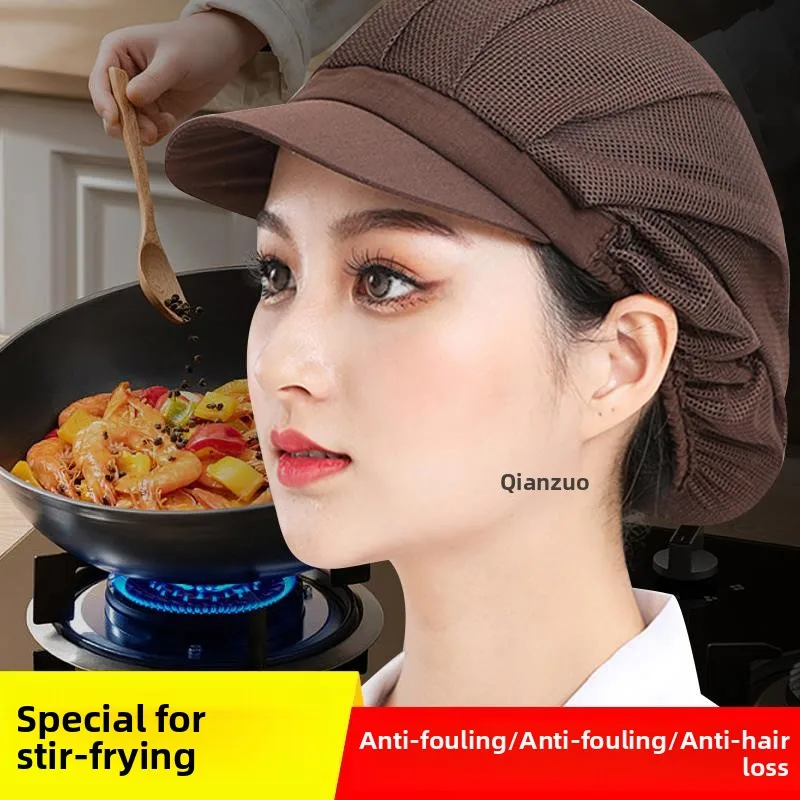 Women's Work Kitchen Hat Dustproof Hairfall Proof Mesh Cap Chef Duckbill Hat Comfortable Breathable Summer Season Accessory