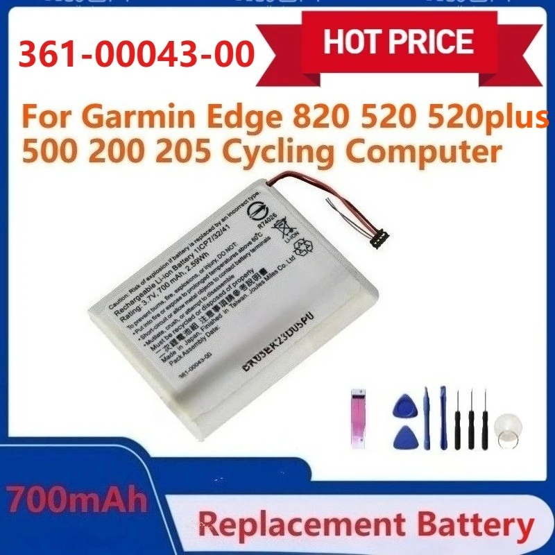 

New Replacement Battery 700mAh 361-00043-00 For Garmin Edge 820 Edge 520 Edge 520 plus 500 200 205 Cycling Computer Battery