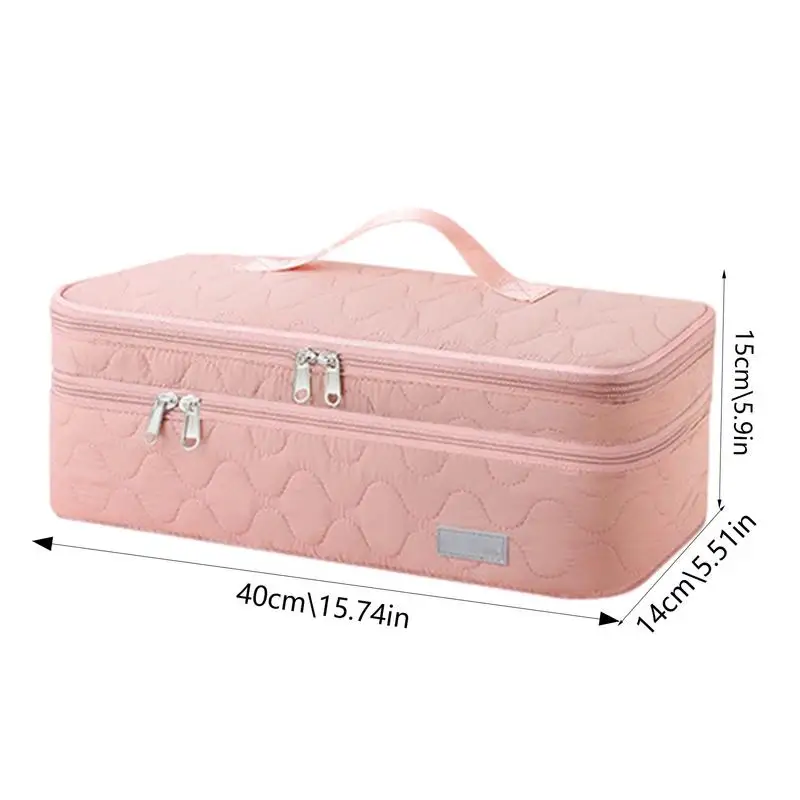 Mallette de rangement pour sèche-cheveux double couche, sac de voyage pour outils de coiffure, fers à friser, sac d\'organisation