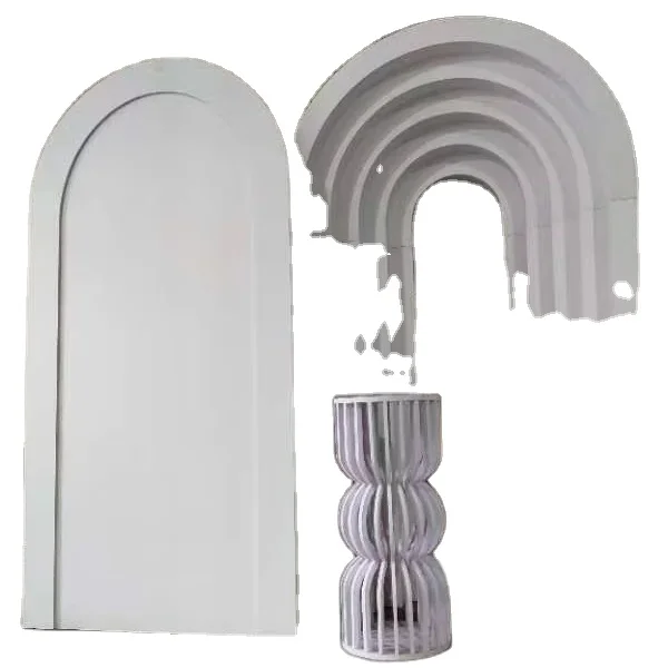 top quality white corrugated PVC arched background wedding reception background design party banquet reception