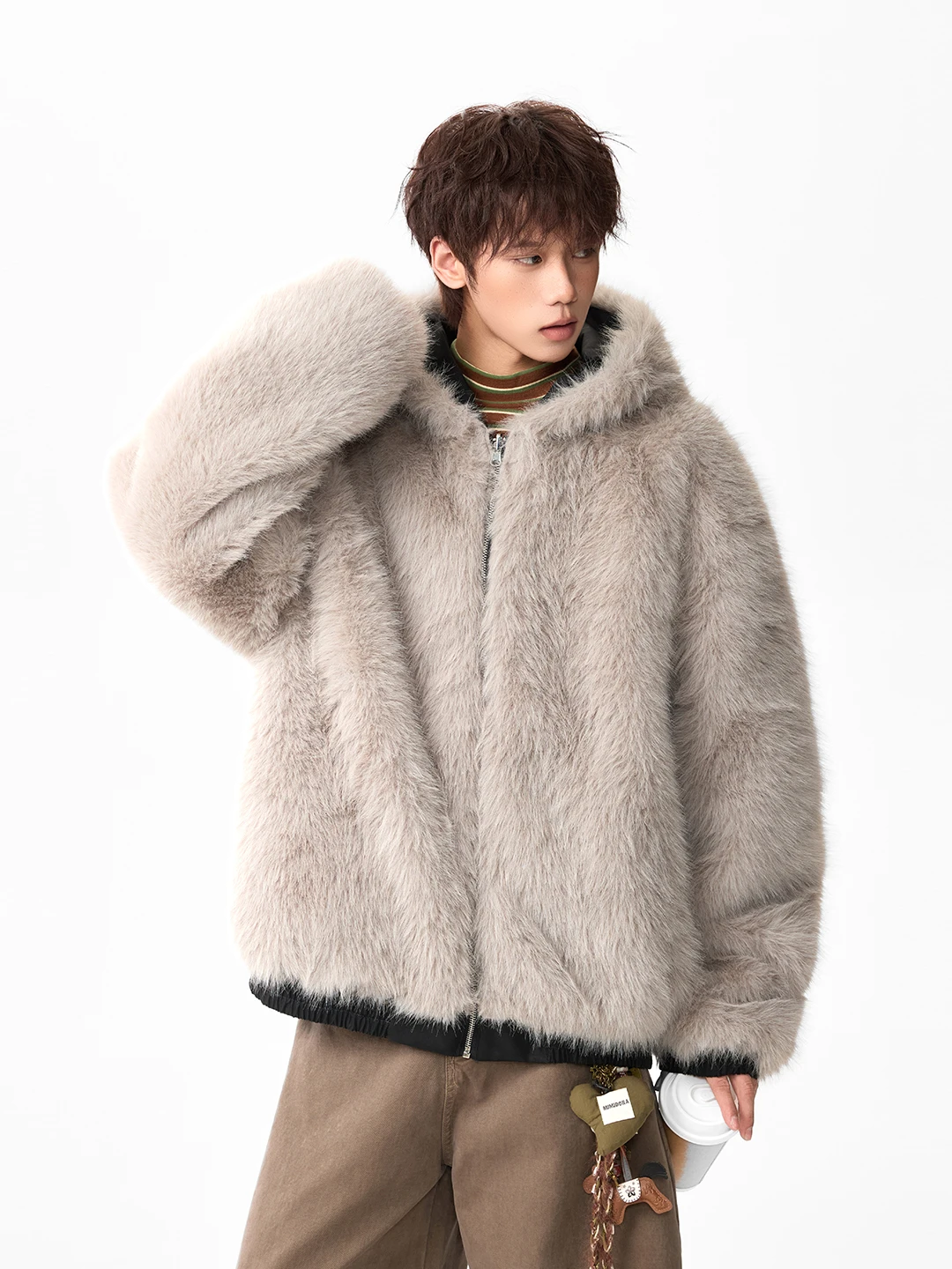 

Мужская двусторонняя зимняя куртка Mountain Eagle: утепленное пальто из искусственного меха и хлопка, пушистая хлопковая одежда, высококачественный хлопок...