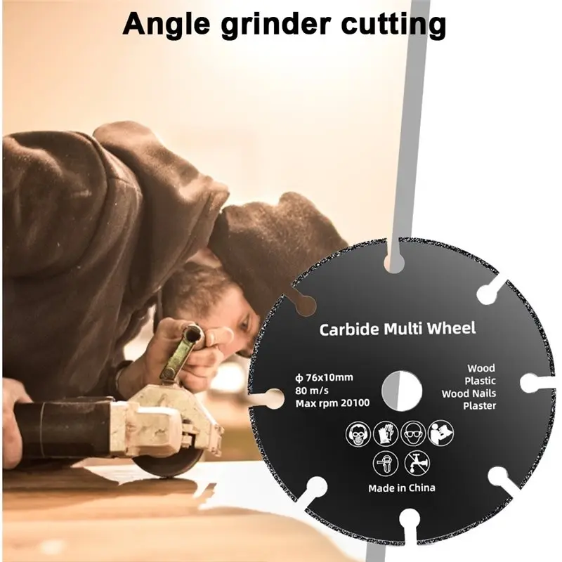 AB46-Cutting Disc 76MM 2PCS Cut-Off Wheel Circular Resin Saw Blade For Angle Grinder For Metal Iron Copper Wood Cutting Saw