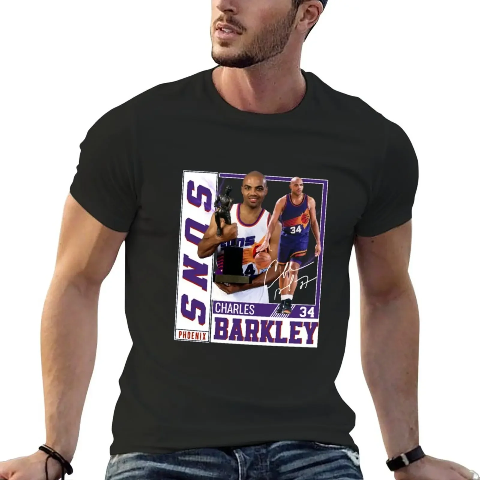 Charles Barkley The Chuck Basketball Legend Signature Vintage Graphic Retro Bootleg Style T-Shirt graphic shirts men clothes