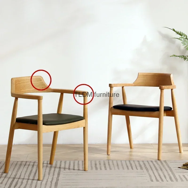 Negotiations Dining Chair Simplicity Backrest ASH Hiroshima President Meeting Wood Dining Chair Northern Sillas Homes Furniture