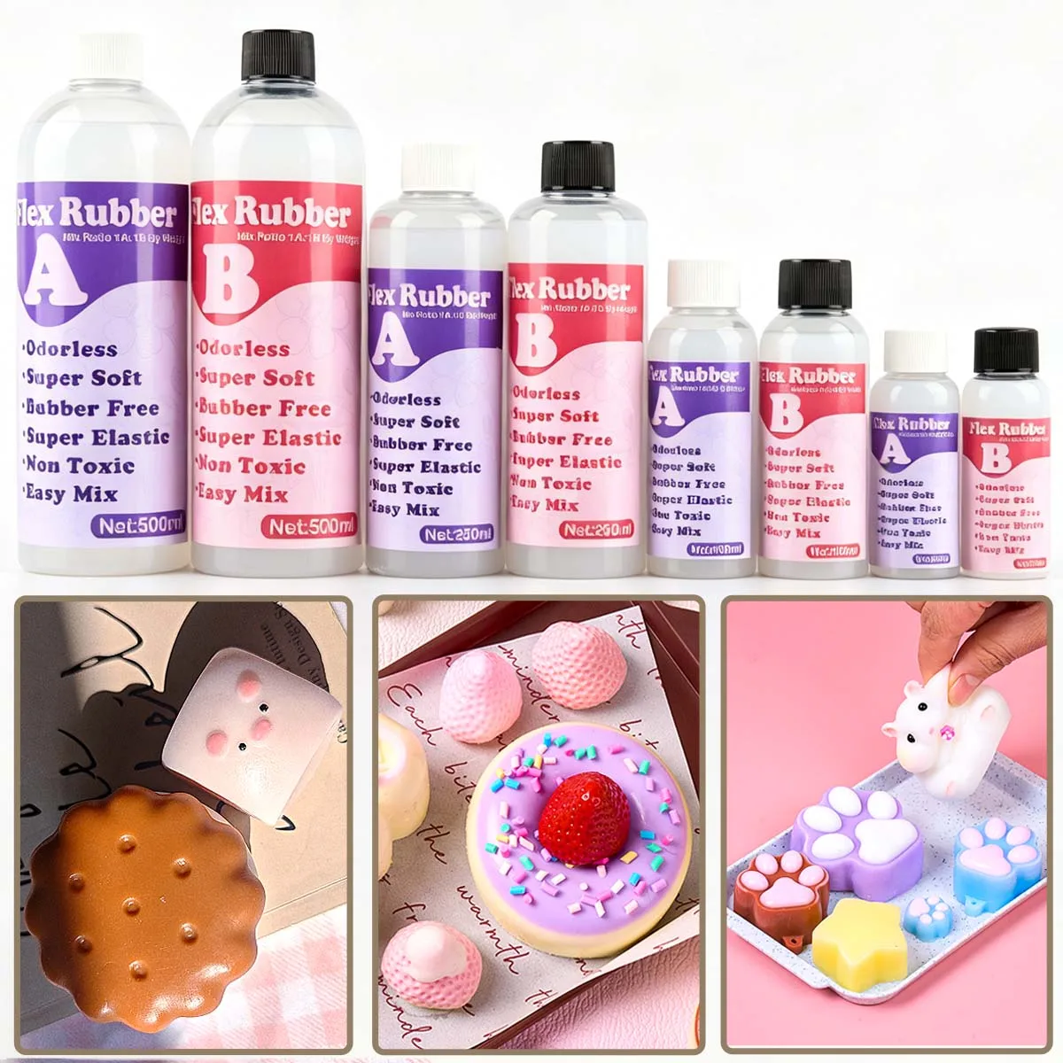 50/100/250/500ml Epoxy Resin Glue Handmade 1:1 AB Squishy Gel Soft Liquid Silicone Mold DIY Decompression Toys Gift Making
