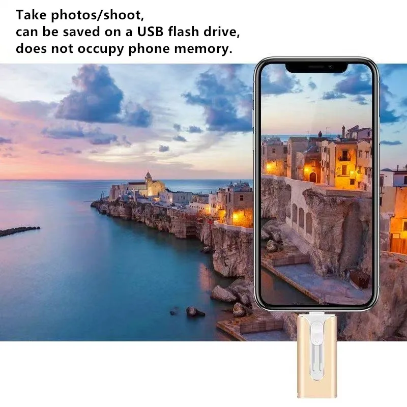 USB-накопитель для телефона 256 ГБ 4 в 1 для iphone iPad Android ПК Внешний накопитель 128 ГБ 64 ГБ Флешка Type-C 1 ТБ 2 ТБ PENDRIVE 3.0