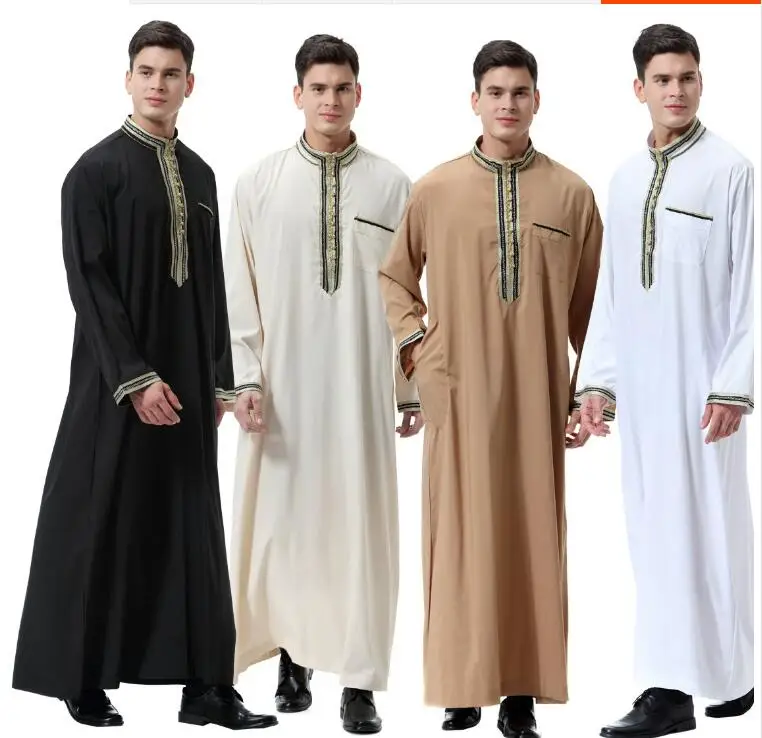 Dubai Loose Fitting Robe, Arab Clothing, 2023 Ethnic Minority Men's Embroidered Robe