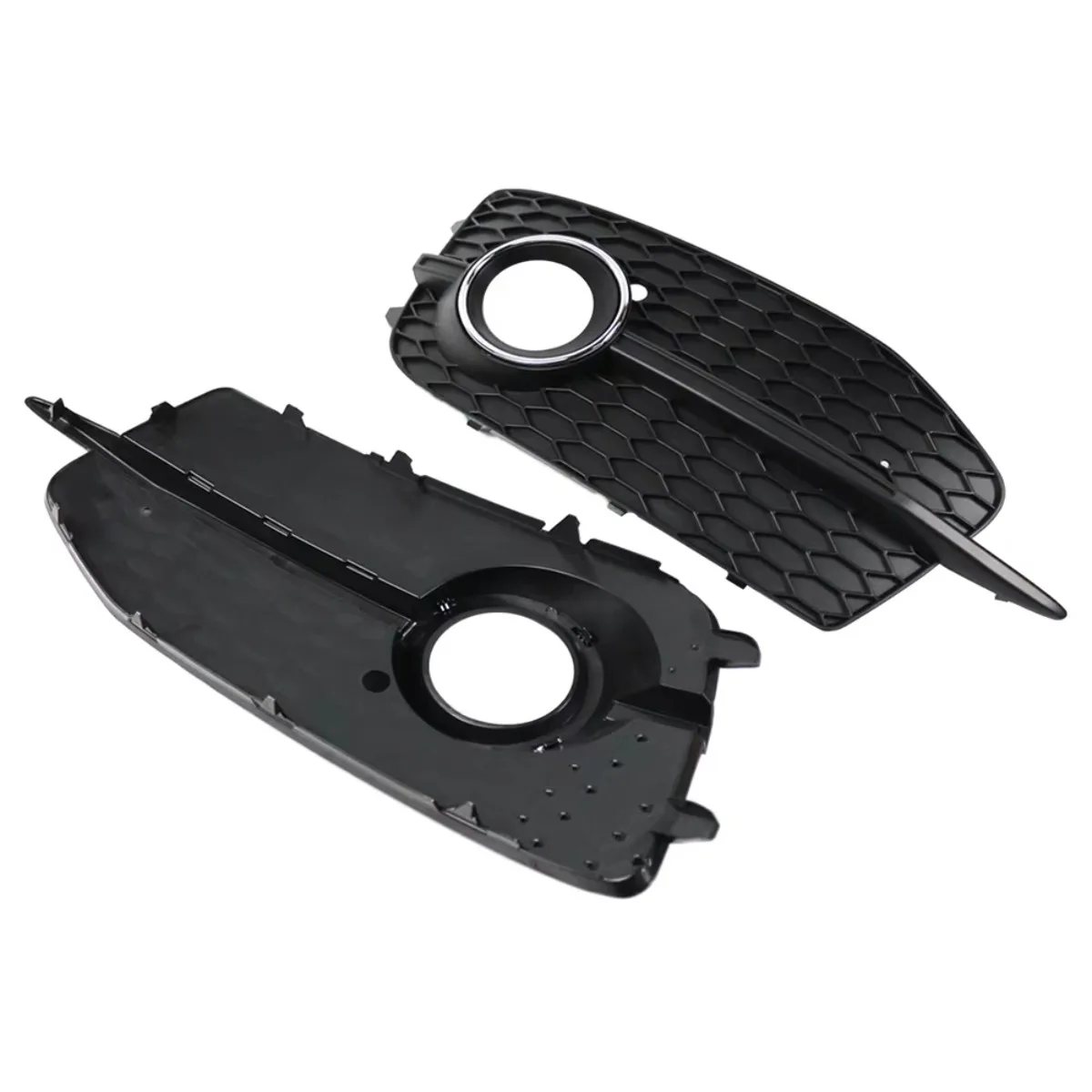 Car Left Right Front Bumper Fog Light Grille Cover Frame Trim Kit for Audi Q3 S-Line 2012-2014 8U0807681D 8U0807682D