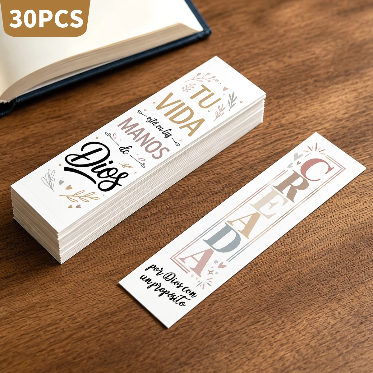30 Stück spanische inspirierende Bibelvers-Lesezeichen für den Bibelstudium, Geschenkdekorationen für christliche Dienste, Gebetsjournale – Detail 5