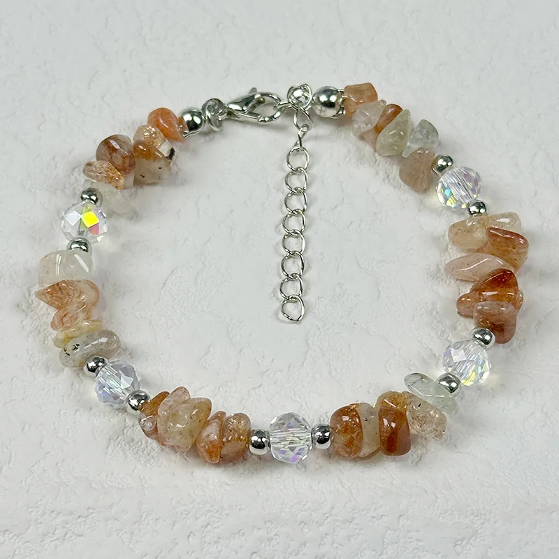 Bohemian Natural Stone Chip Bracelet for Women Colorful Agate Healing Crystal Beaded Bracelet Summer Beach Dainty Jewelry Gift