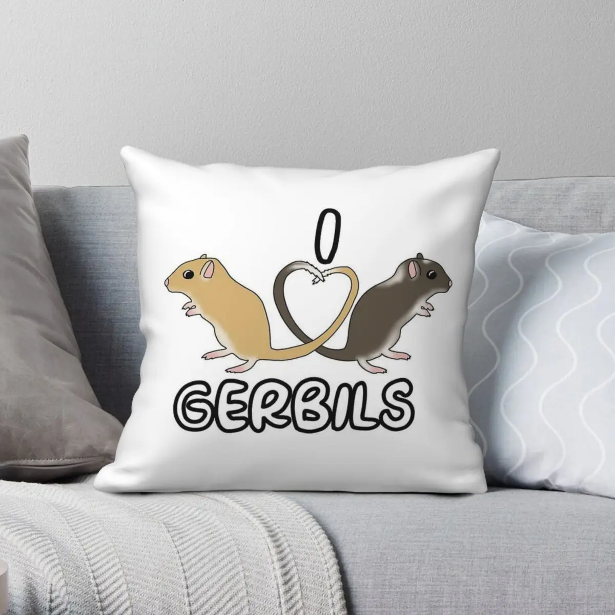 

Квадратная наволочка Gerbils Heart Tails, полиэстер, лен, бархатный узор, декоративная наволочка на молнии для автомобиля