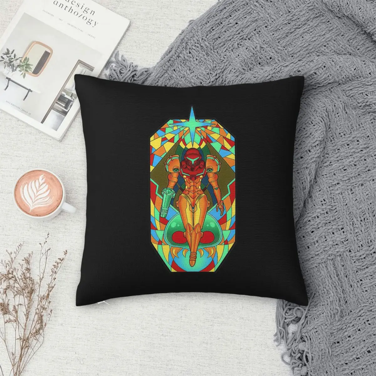 

Metroid Samus Aran Square Pillowcase Cushion Cover Pillow Case Throw Pillow Cover for Home Sofa Living Room