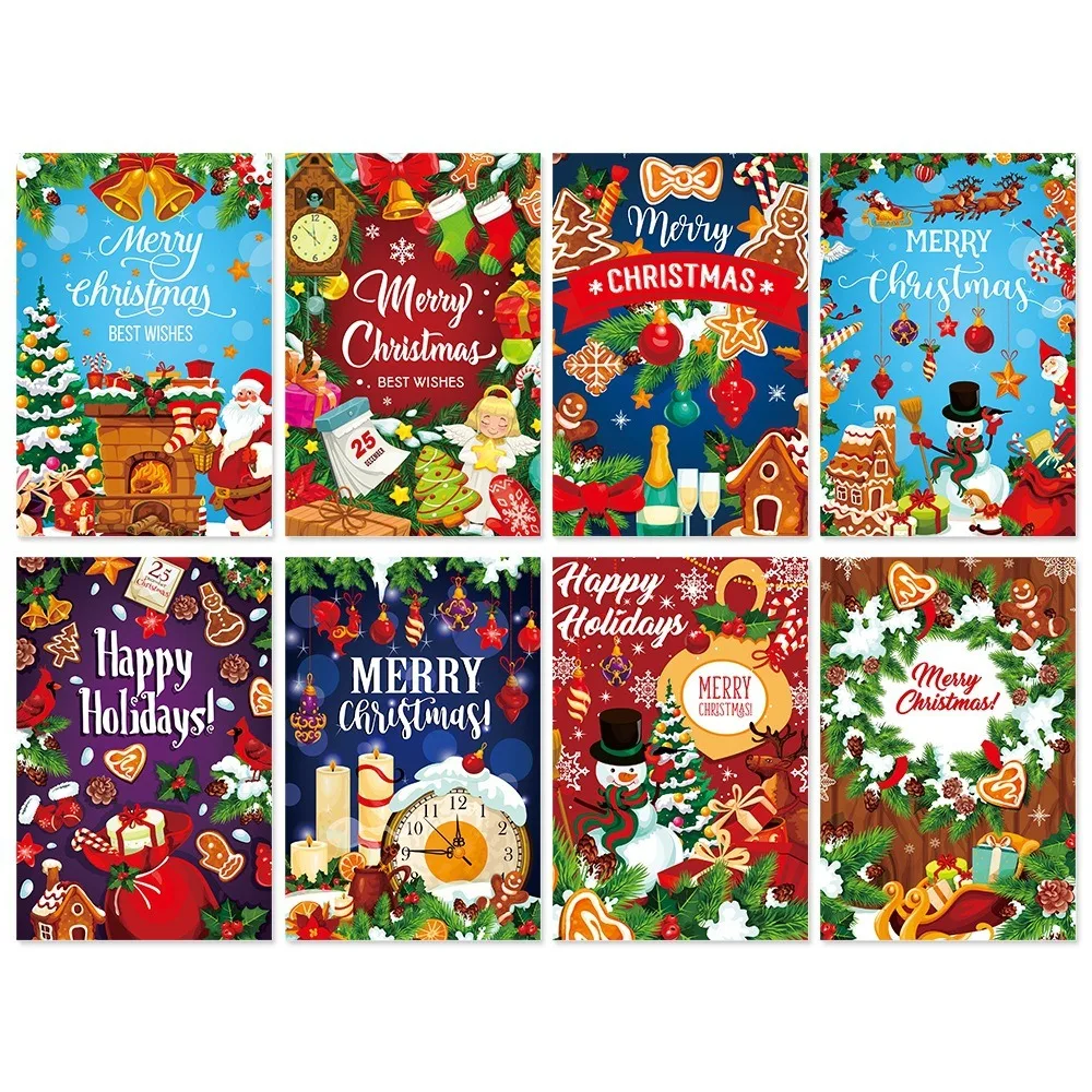 DIY Stiker Botol Anggur Natal Santa Klaus Pohon Natal Rusa Botol Anggur Merah Kertas Label Kertas Penutup Botol Anggur Lucu