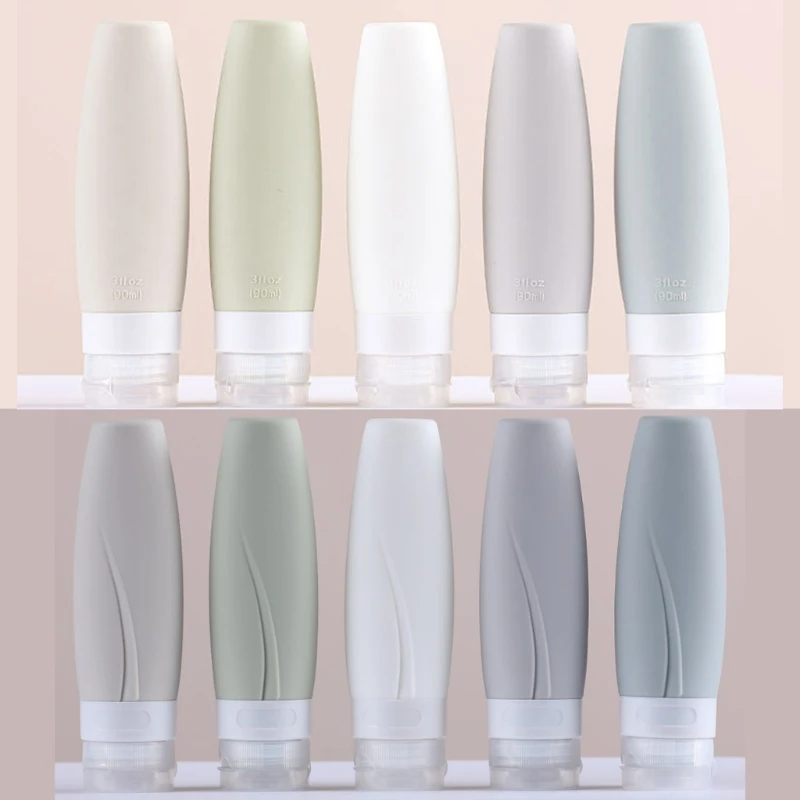 Set bottiglie da ricaricabili riutilizzabili Contenitori portatili per articoli da toeletta in silicone, ideali per
