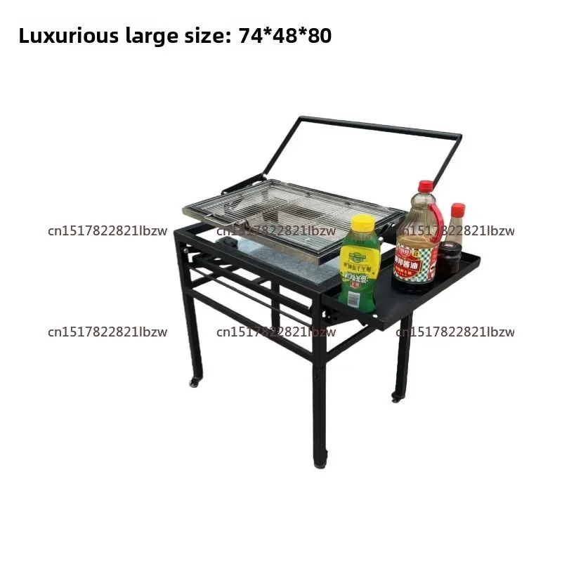 Outdoor Portable Universal Adjustable Folding Stainless Steel Basket Net Rotating Charcoal Flip Meat BBQ Grill