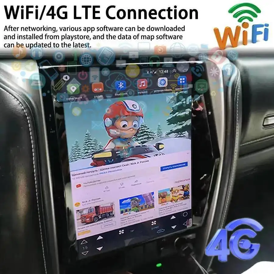 Carplay Vertical Screen For TOYOTA Fortuner HILUX Revo 2016-2022 Android 15 GPS 12.1'' Multimedia Video Player Stereo Car Radio - Image 4