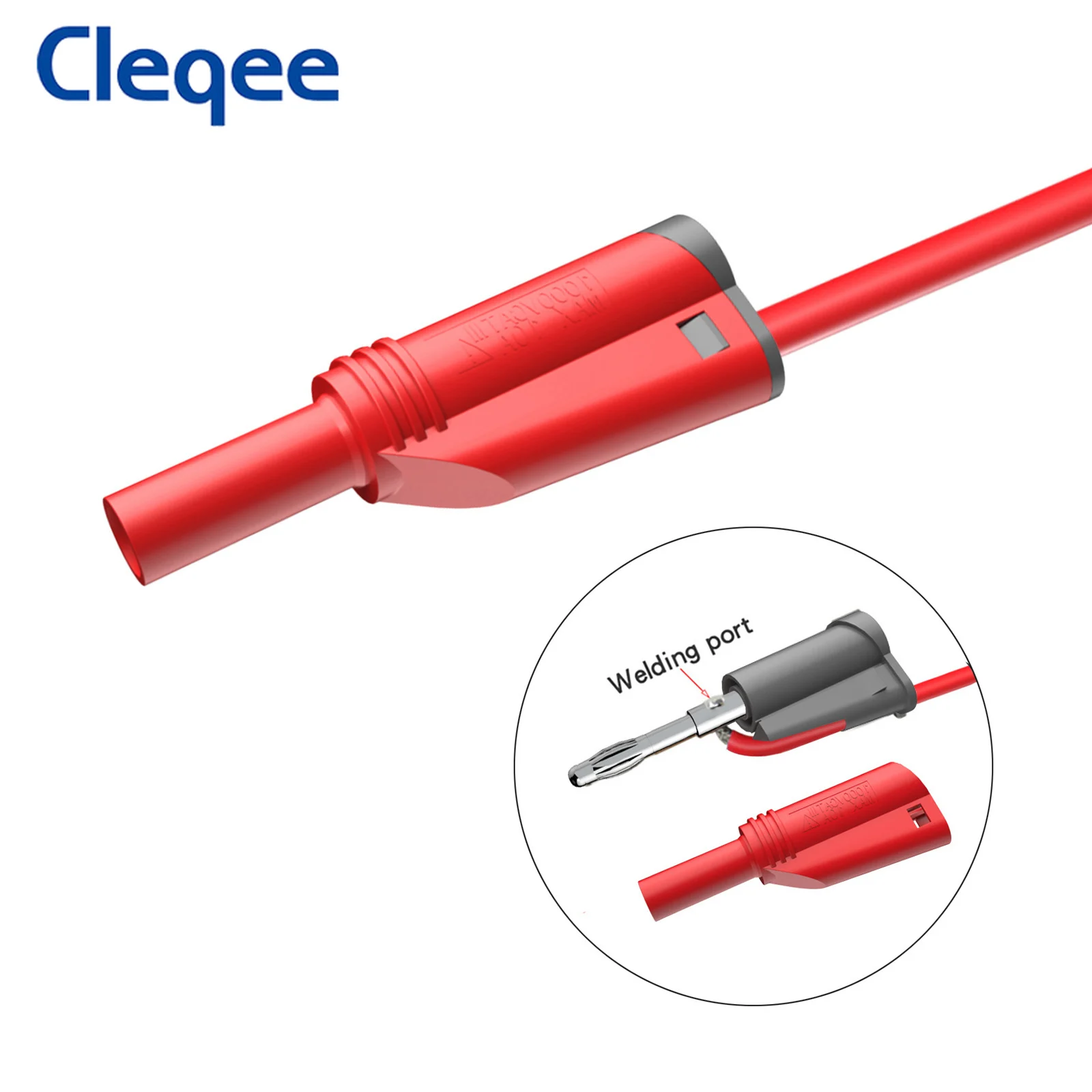 Cleqee P1064 Gold-plated BNC to Dual 4mm Shrouded Banana Plug Test Lead Stackable Pure Copper Q9 Oscilloscope Probe 120CM Cable