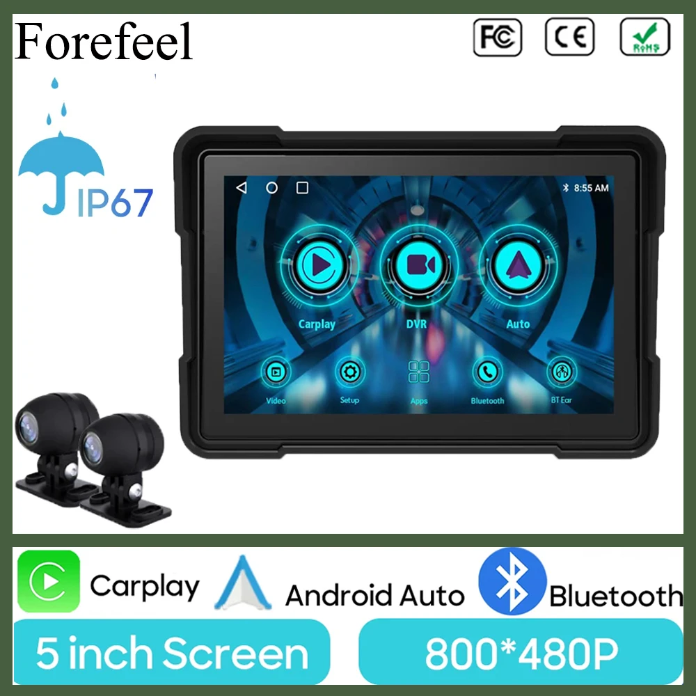 

Motorcycle Navigation Smart Screen Wireless Apple Carplay Portable 5 Inch Waterproof Display Android Auto GPS Screen PND Player