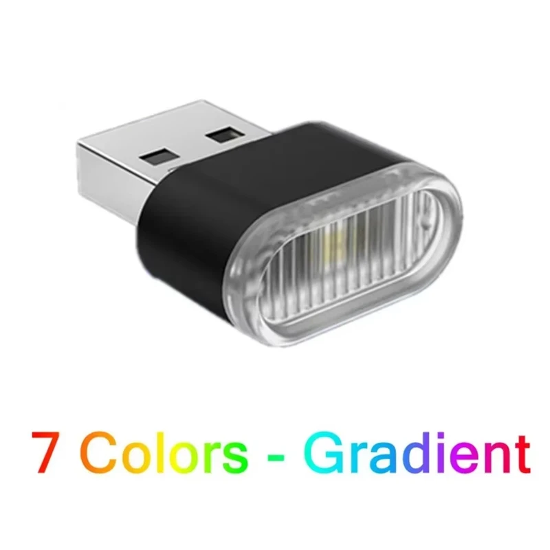 

USB Ambient Light RGB Car Interior Mood Light with Remote Control 7 Color Changing USB Night Light for Bedroom Decor Gift
