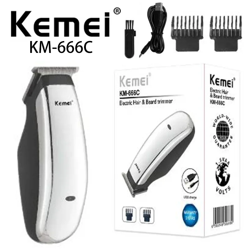 

Kemei Km-666C USB Charging Silent Mini Portable Universal Electric Hair Clipper