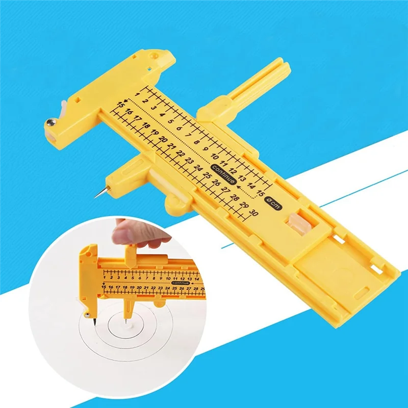 Classy-Circle Cutter For Paper Cardboard Rubber Leather Crafts With Safety Cover Yellow