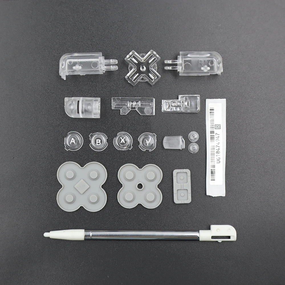 لوحدة تحكم ألعاب NDSL مجموعة كاملة من أزرار الطاقة ABXY L R D وسادة متقاطعة مفتاح وسادة مطاطية موصلة قطع غيار قلم القلم
