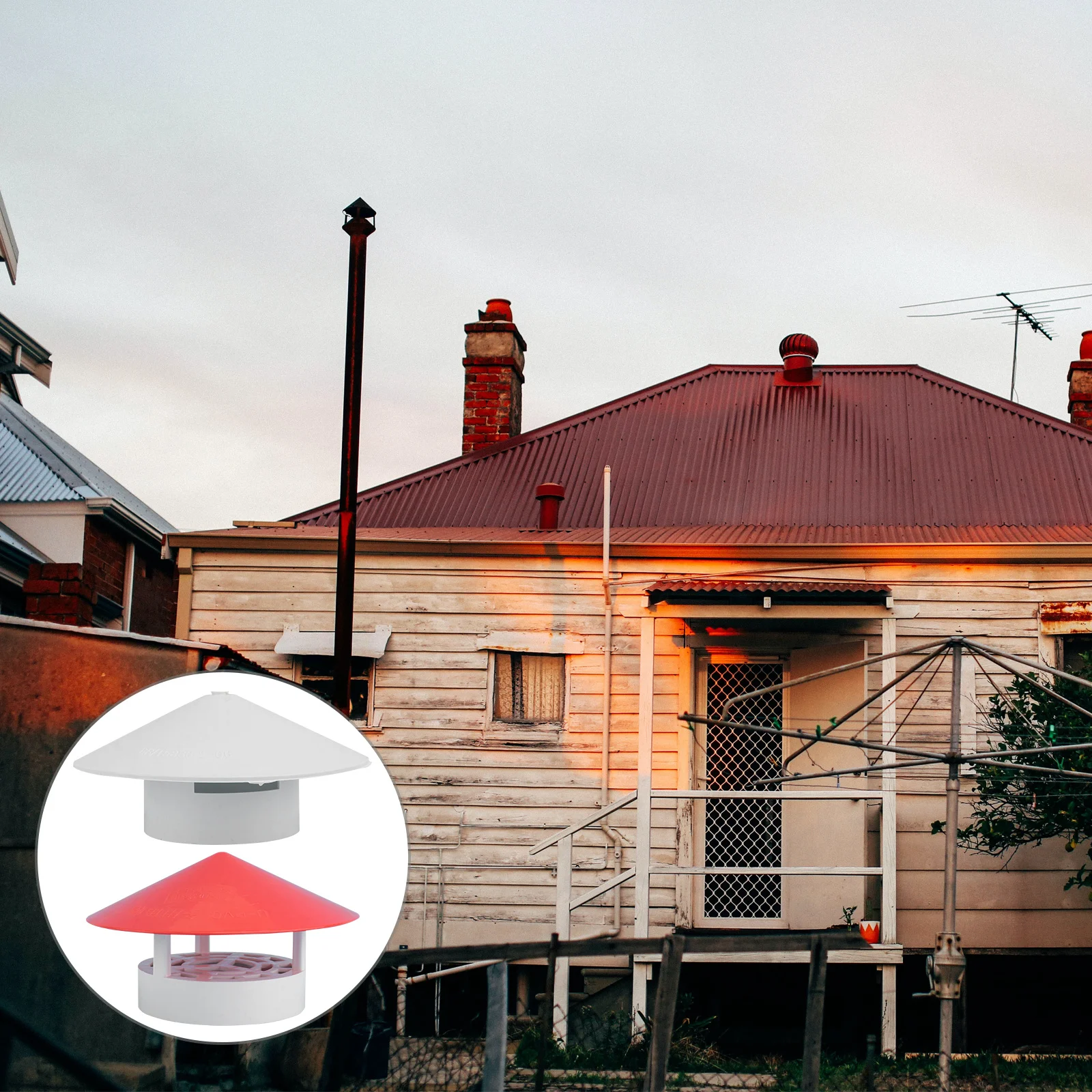 

1pc Rainproof For Garden Chimney Cover Home Fireplace Slant Design Ventilation Cap Chimney Accessory