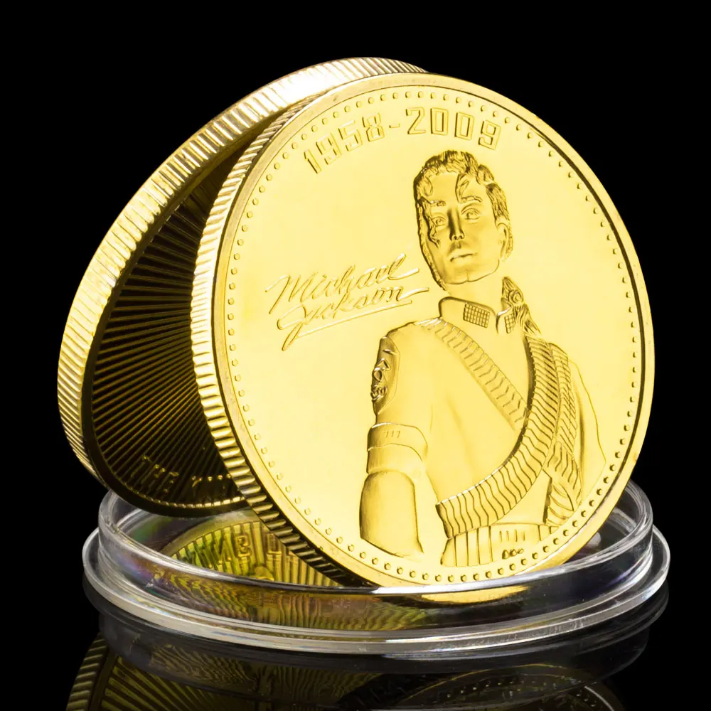 The King of POP Micheal Jackson (1958-2009) Souvenir Coin Collectible Gold Plated Basso-Relievo Commemorative Coin