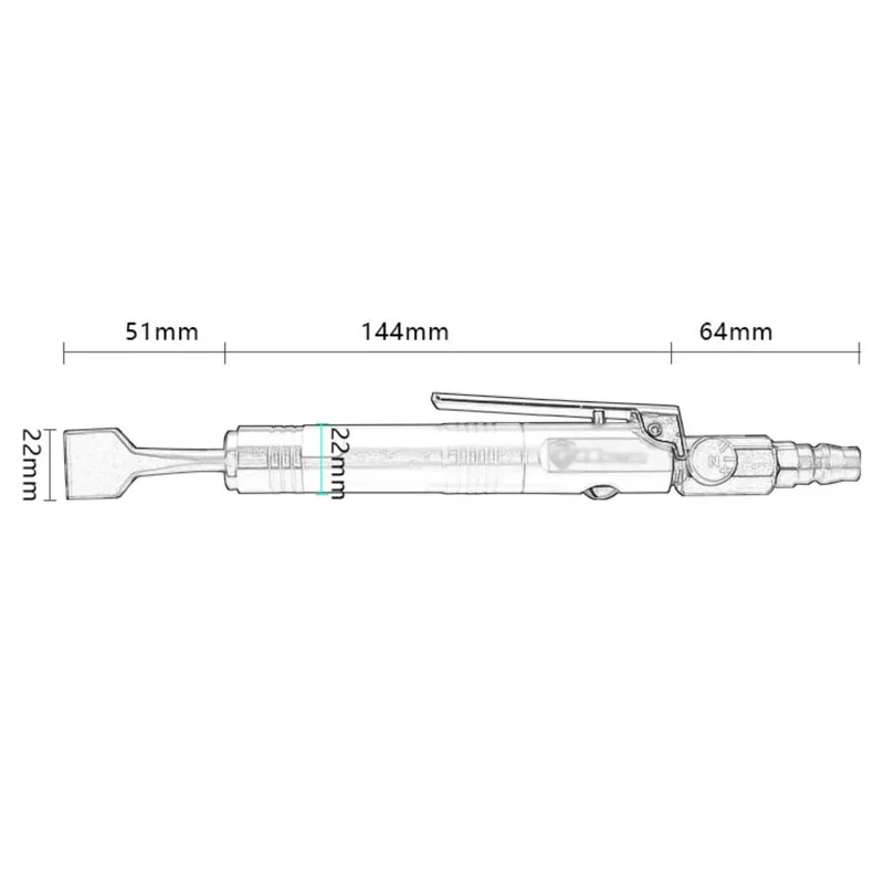 Mini Pneumatic Chisel Set Handheld Welding Slag Remover 7000BPM With 3 Interchangeable Chisel Bits