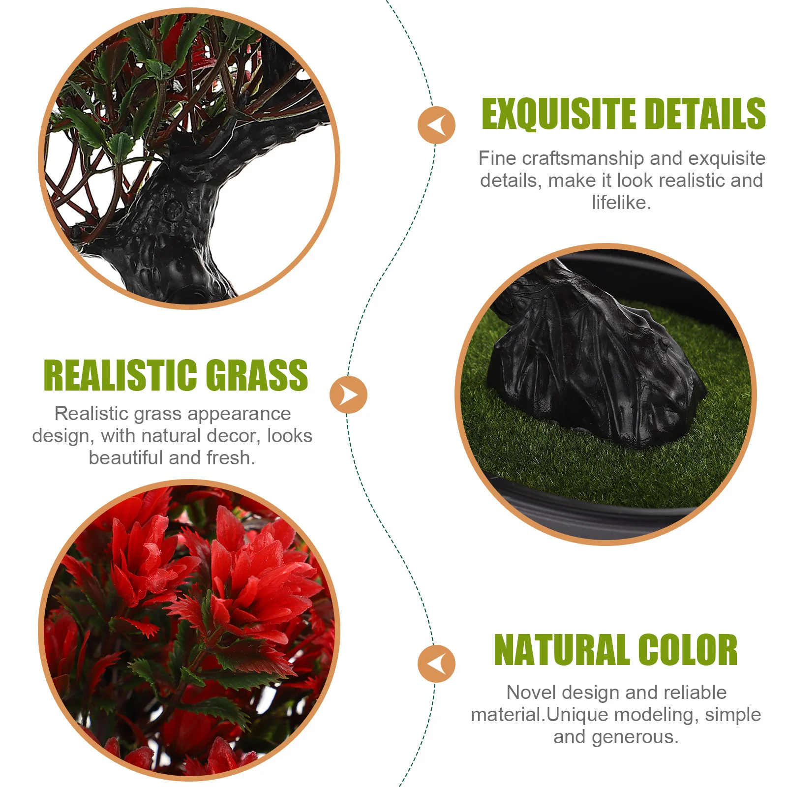

Imitation Bonsai Ornament Realistic Grass Tree for Household Decoration Greenery Photo Prop Gift Idea