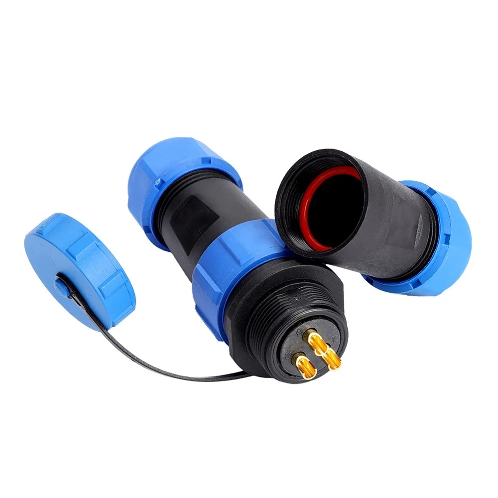 SP21 Waterproof Aviation Connector IP68 Docking Type Aviation Plug with Cap 2/3/4/5/7/12 Pin Cable in line Connector