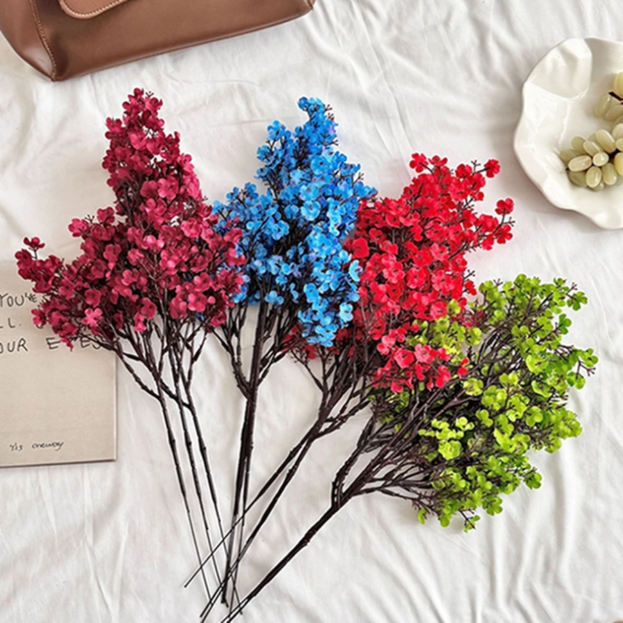 

15pcs Artificial Flowers Cherry Blossoms Gypsophila Fake Plants DIY Weddin Bridal Bouquets Halloween Home Atmosphere Party Decor