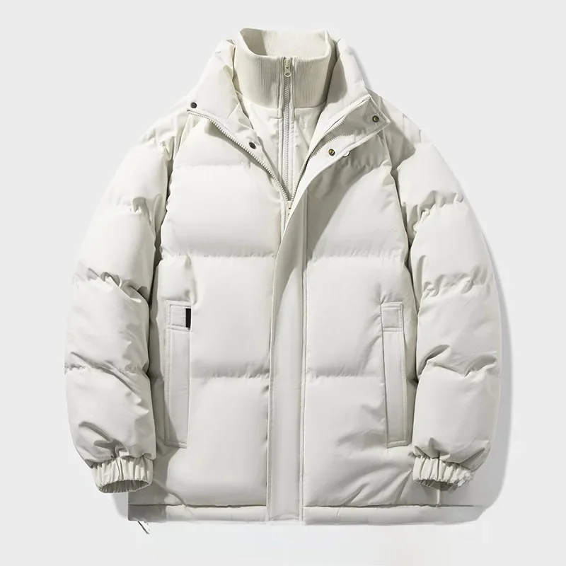 سترة قطنية فضفاضة غير رسمية بياقة واقفة دافئة وأنيقة مكونة من قطعتين للأزواج والرجال والنساء ملابس خارجية شتوية عصرية #1