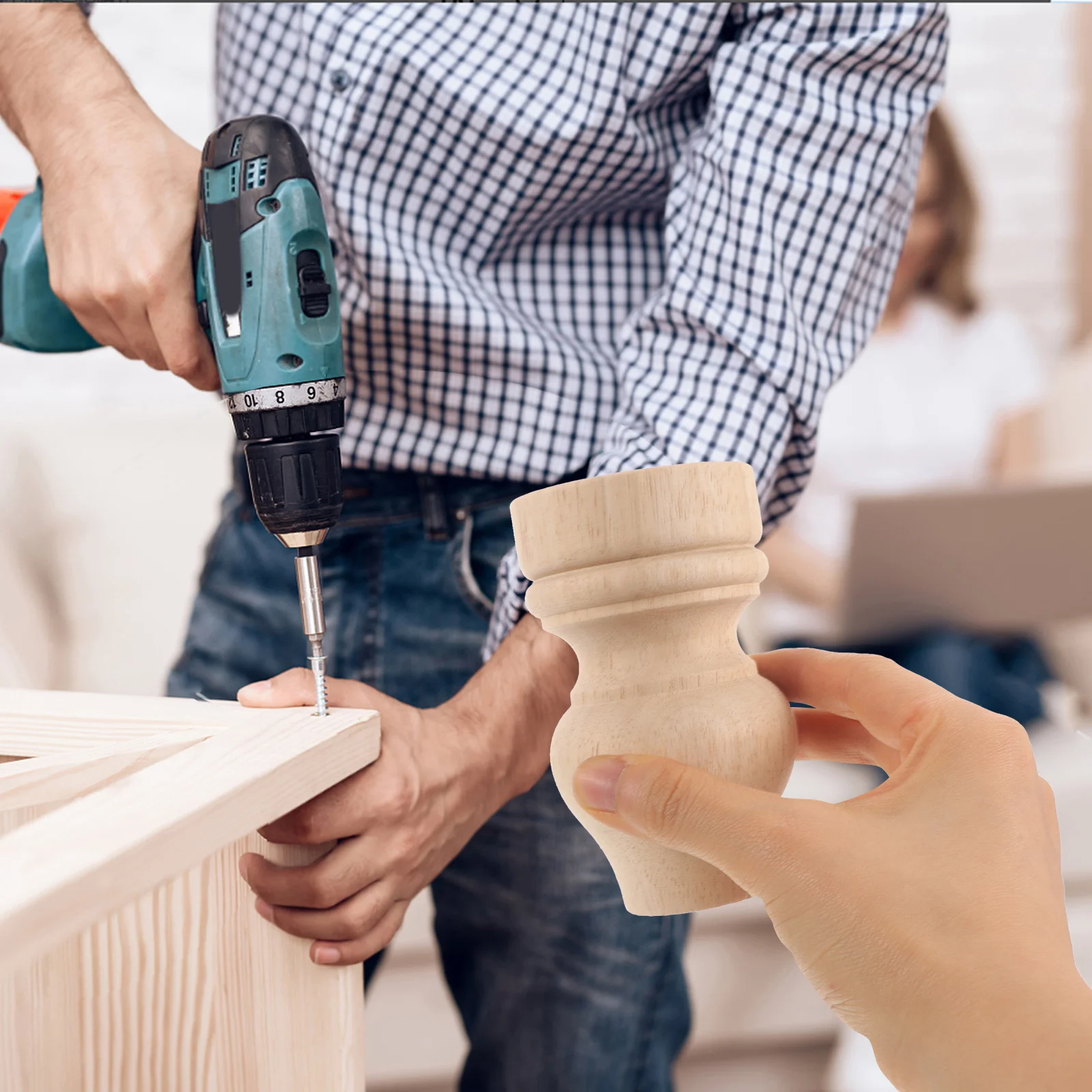 Gambe per mobili in legno massello per armadietto, divano, tavolo, sedia, letto, robusto piedino decorativo in legno, gamba di ricambio antiscivolo