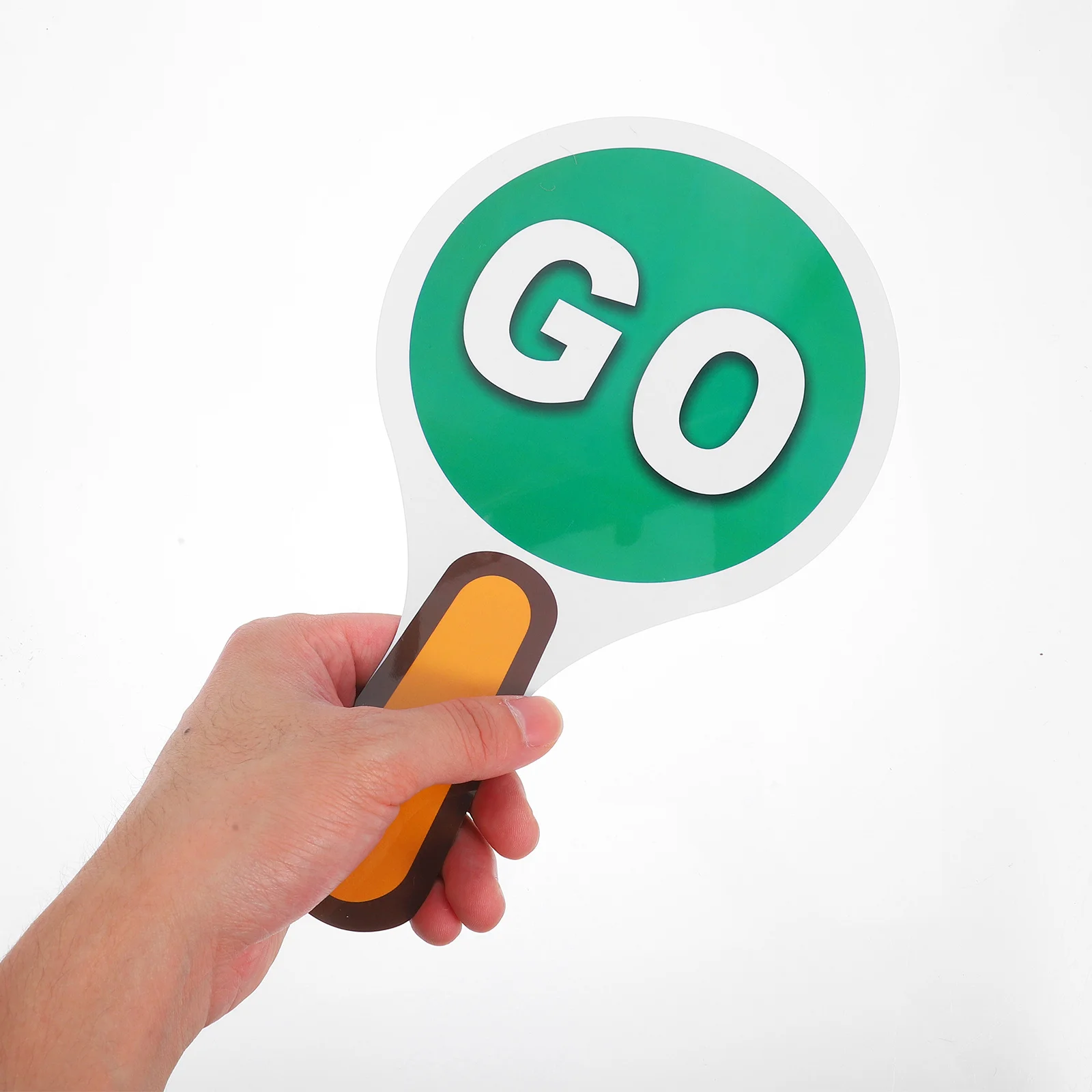 2pcs Handheld Stop Paddle Double-Sided Traffic Safety Sign Portable Waterproof Teaching Tool For Kids Red Green Light Signal