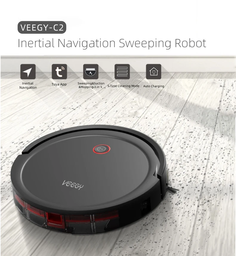 VEEGY C2 Sweeping Washing Mopping 1800Pa Suction APP WiFi Smart Robot Vacuum Cleaner