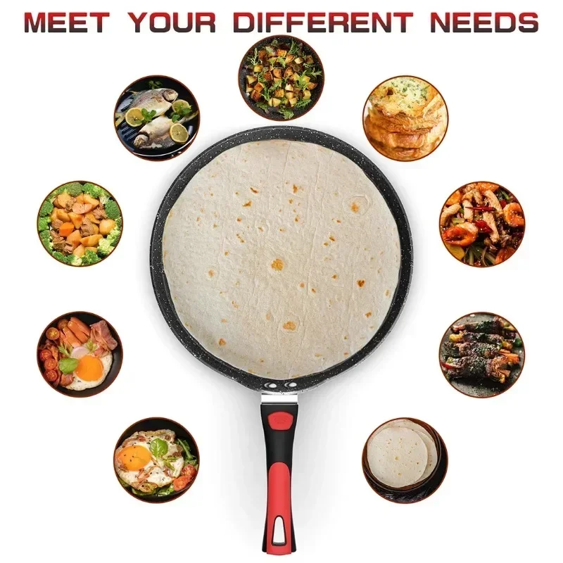 Innerwell Frying Pan 11inch Kitchen Nonstick Toxin Free Cookware Breakfast Pizza Steak Fried Egg Crepe Cook Pot Induction Cooker