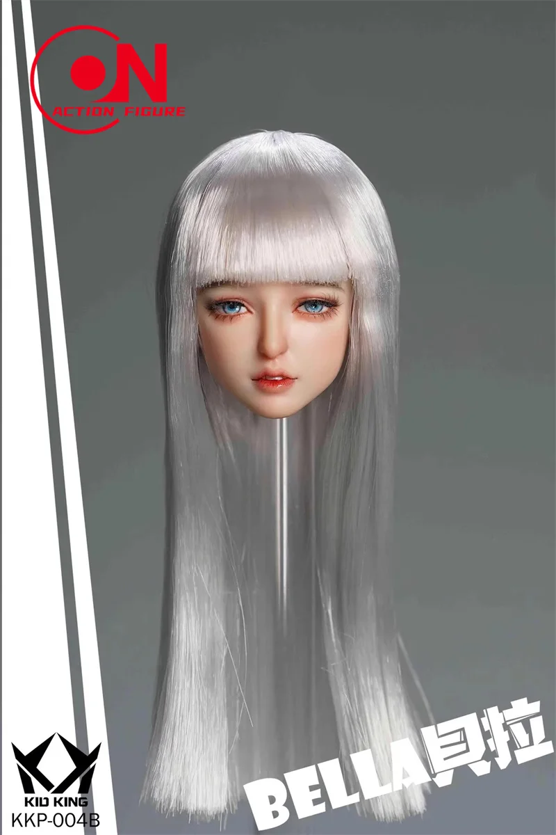 2024 Q4 KID KING KKP004 1/6 Bella Head Sculpt Planting Eyelash Head Carving Model Fit 12'' Female Soldier White Action Figure